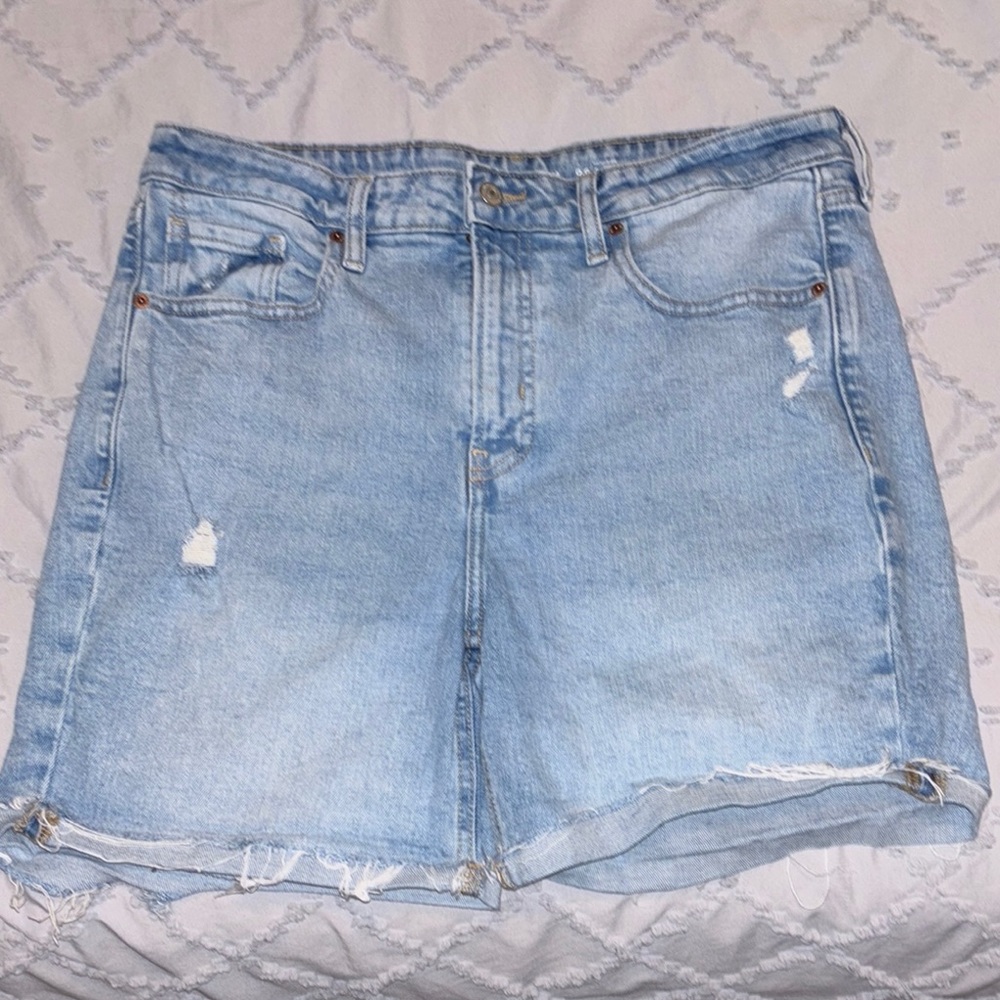 Old Navy Blue Jean Shorts Distressed Mid-Rise